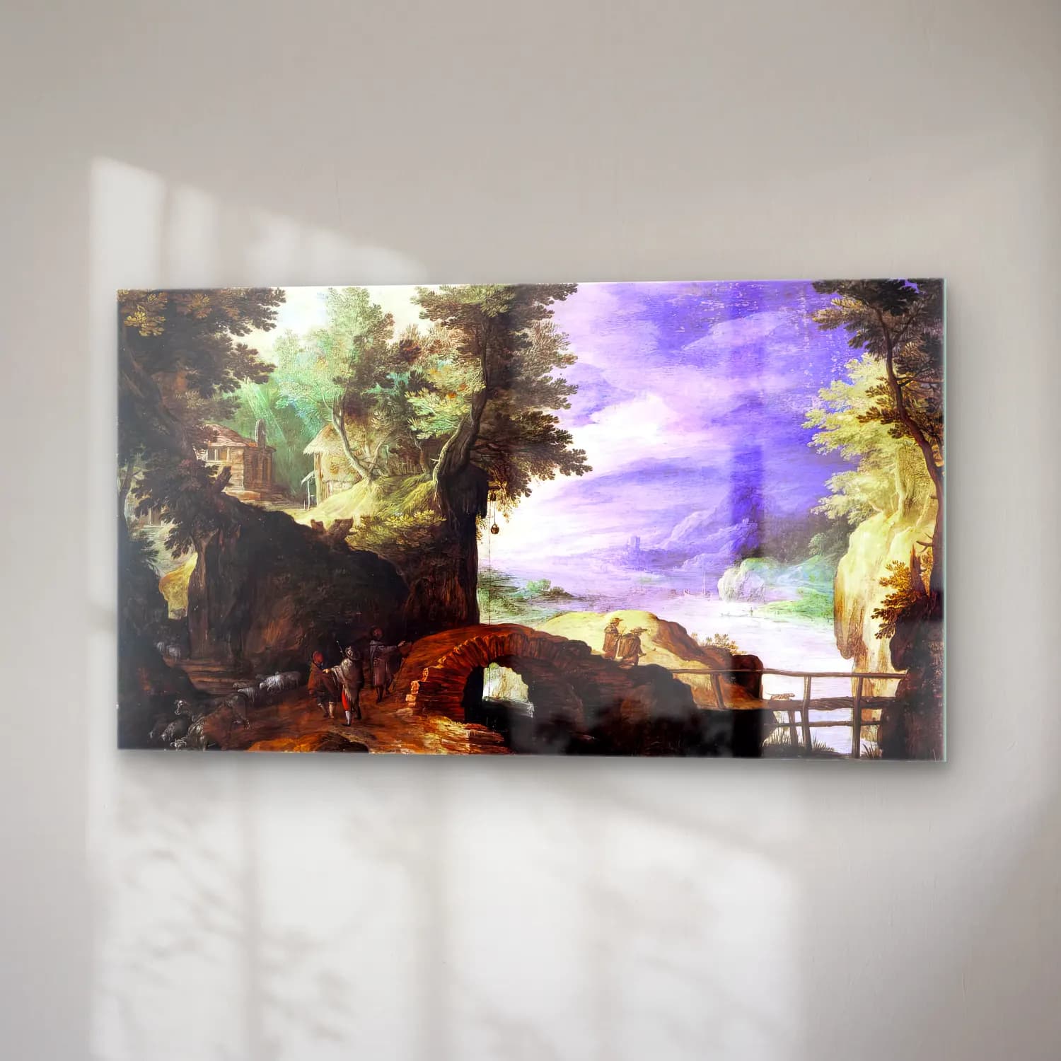 Paul Bril – Rocky Landscape with Shepherds cam tablo — sağ açıdan görünüm