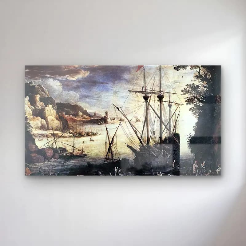 Paul Bril – The Port cam tablo — Paul Bril – The Port — vintage liman ve tekneler
