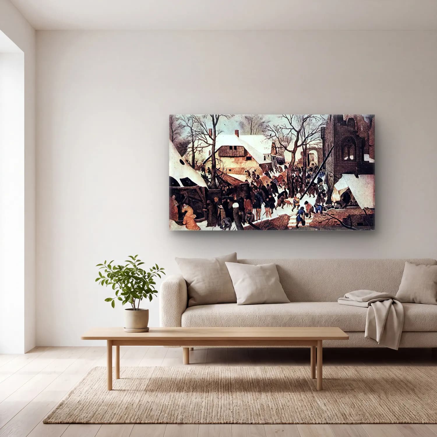 Pieter Brueghel the Younger – Adoration of the Magi cam tablo — açık renk salonda