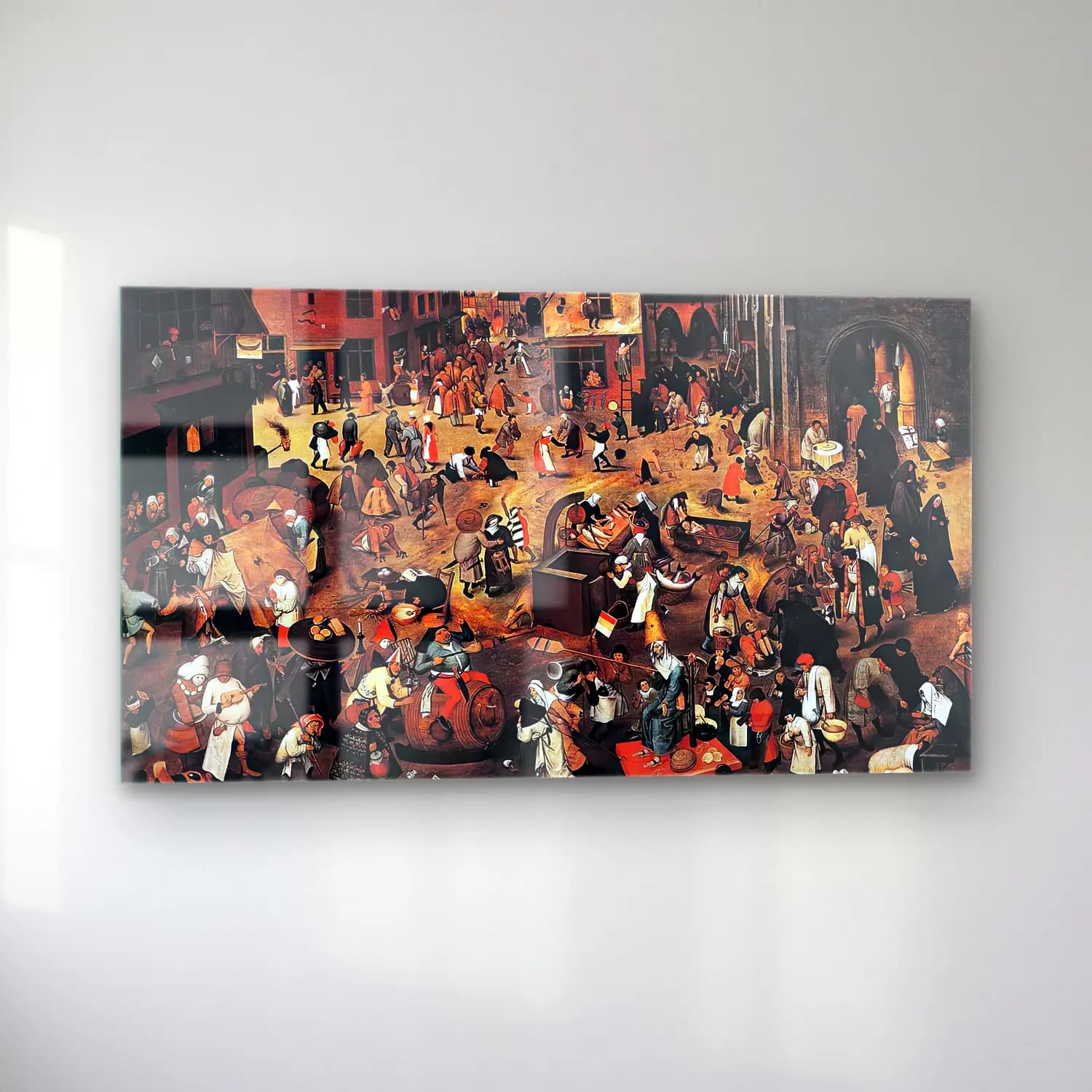 Pieter Brueghel the Younger – Battle of Carnival and Lent cam tablo — sol açıdan görünüm