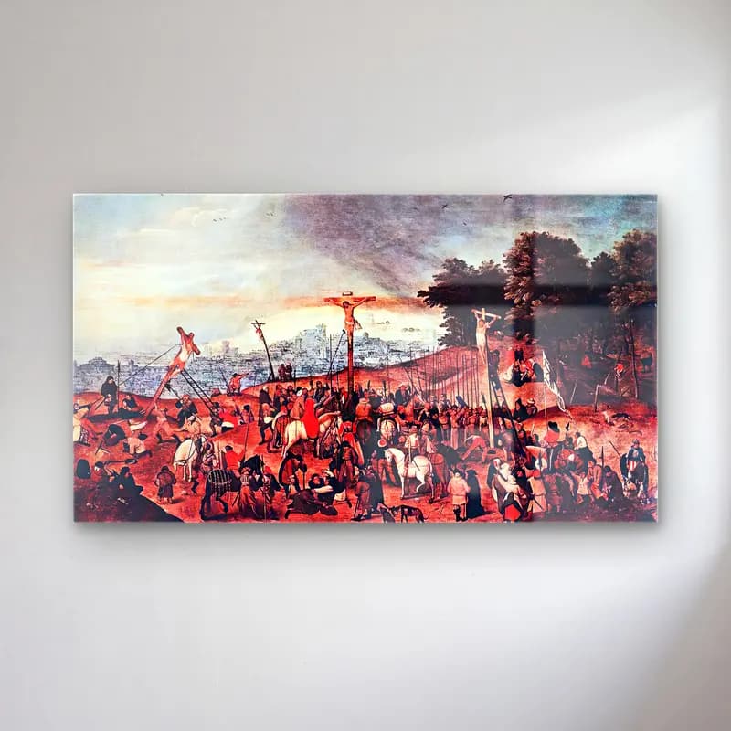 Pieter Brueghel the Younger – Crucifixion cam tablo — Pieter Brueghel the Younger – Crucifixion — vintage dini sahne
