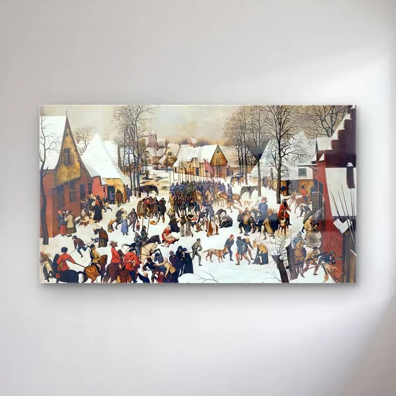 Pieter Brueghel the Younger – Massacre of the Innocents cam tablo — Pieter Brueghel the Younger – Massacre of the Innocents — vintage savaş sahnesi
