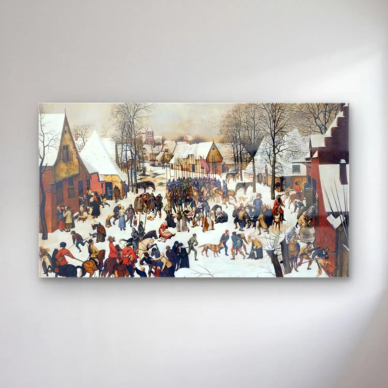 Pieter Brueghel the Younger – Massacre of the Innocents cam tablo — Pieter Brueghel the Younger – Massacre of the Innocents — vintage savaş sahnesi