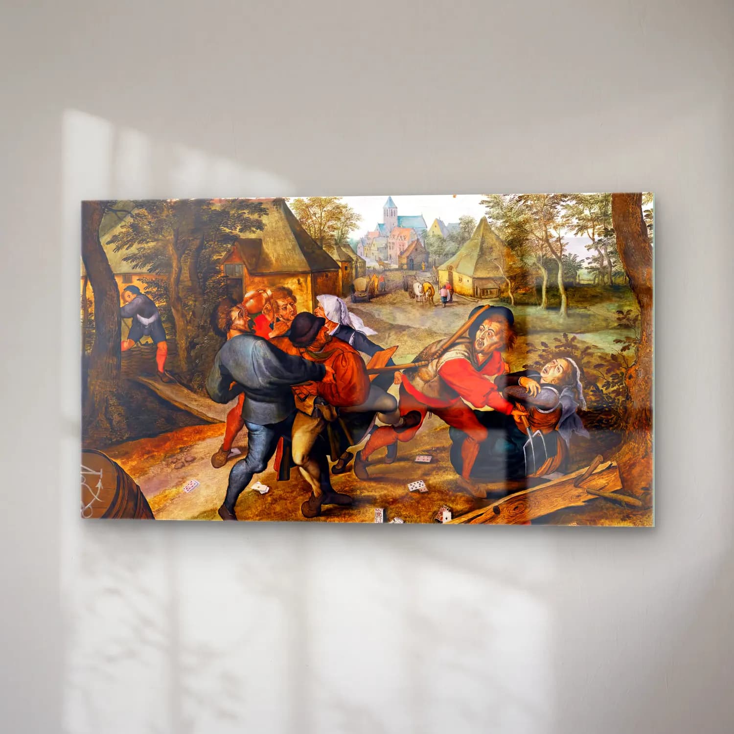 Pieter Brueghel the Younger – The Peasants Brawl cam tablo — sağ açıdan görünüm