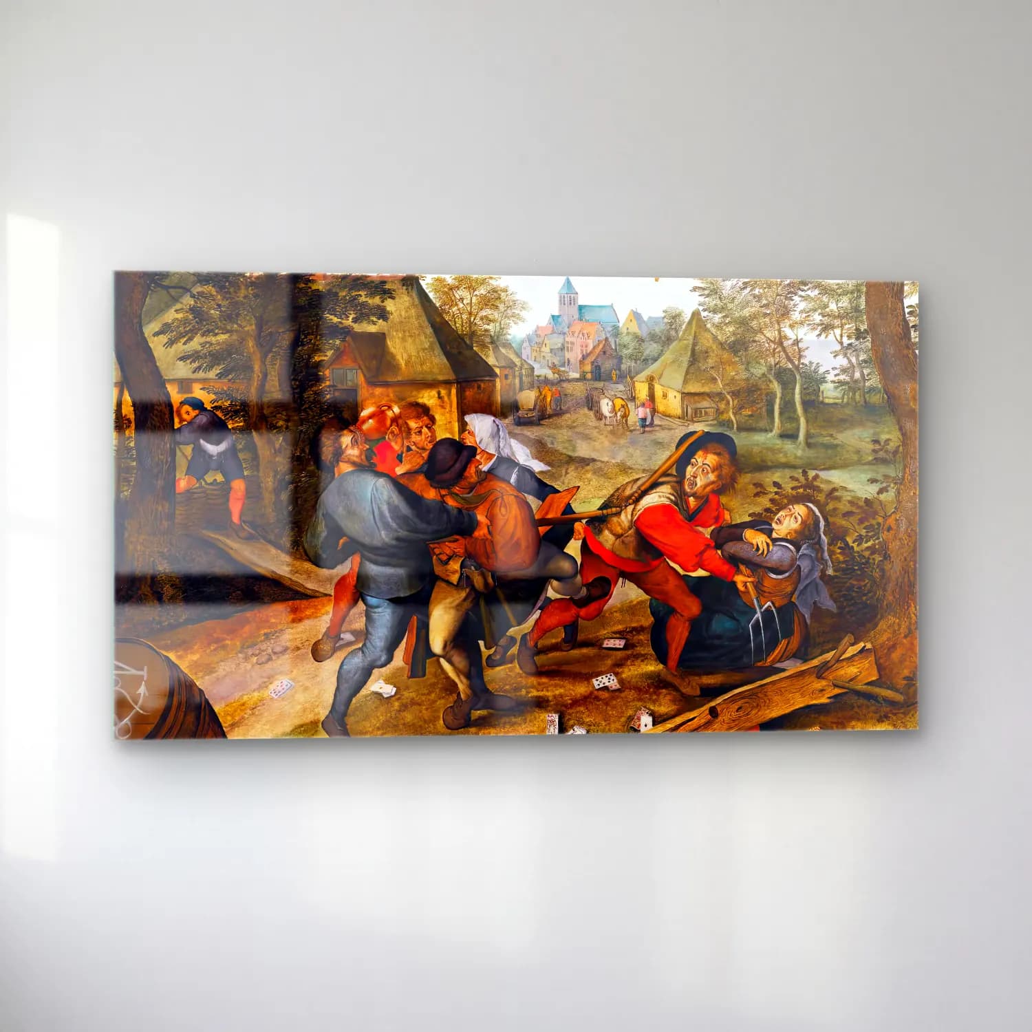 Pieter Brueghel the Younger – The Peasants Brawl cam tablo — sol açıdan görünüm