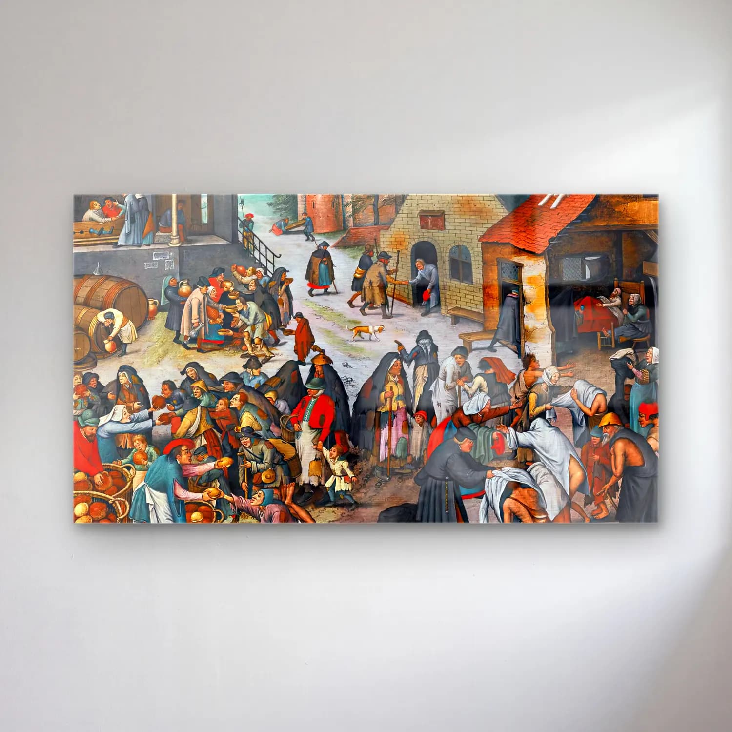 Pieter Brueghel the Younger – The Seven Acts of Mercy cam tablo — Pieter Brueghel the Younger – The Seven Acts of Mercy — vintage dini sahne