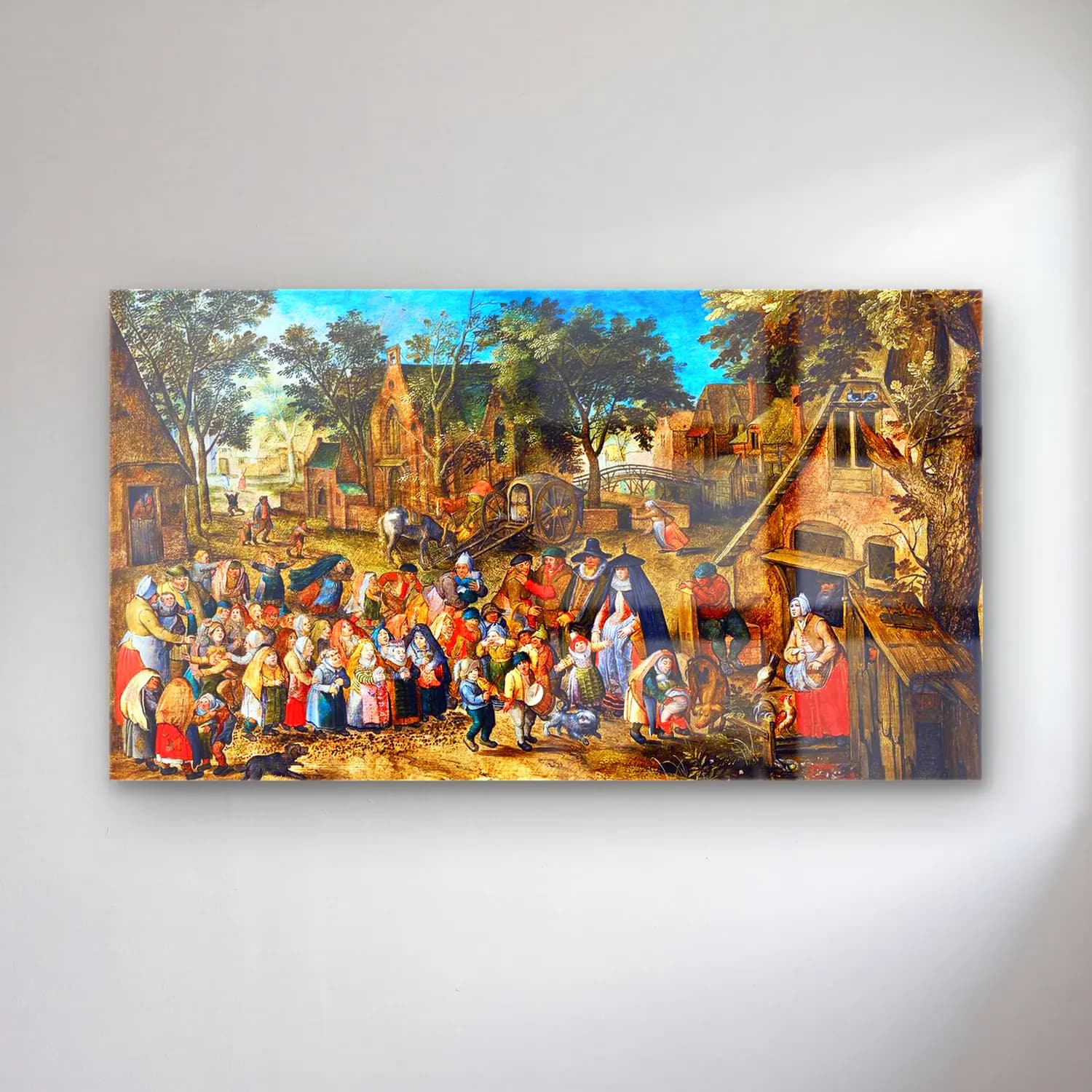 Pieter Brueghel the Younger – The Whitsun Bride cam tablo — Pieter Brueghel the Younger – The Whitsun Bride — yağlı boya köy sokağı