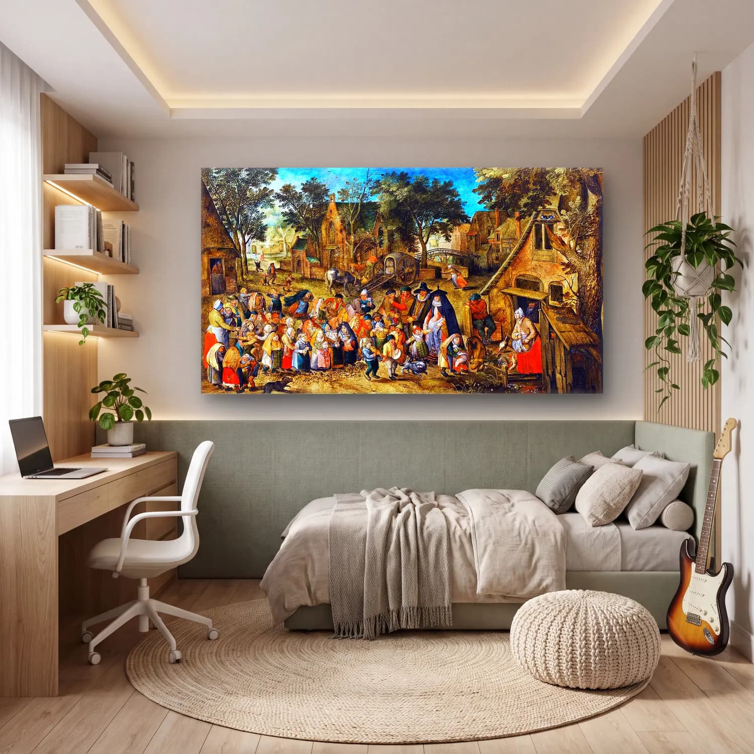 Pieter Brueghel the Younger – The Whitsun Bride cam tablo — genç odasında