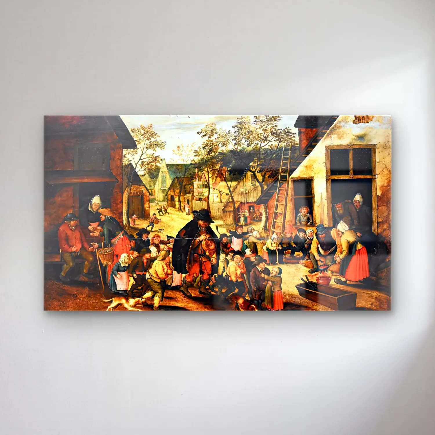Pieter Brueghel the Younger – The Winchman cam tablo — Pieter Brueghel the Younger – The Winchman — vintage köy sokağı