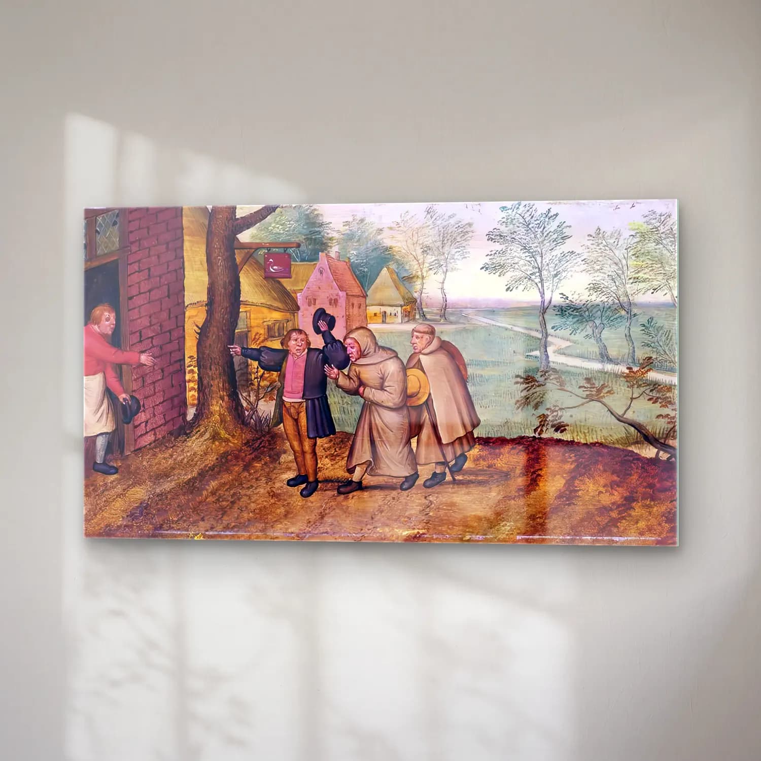 Pieter Brueghel the Younger – Two Monks in front of an Inn cam tablo — sağ açıdan görünüm
