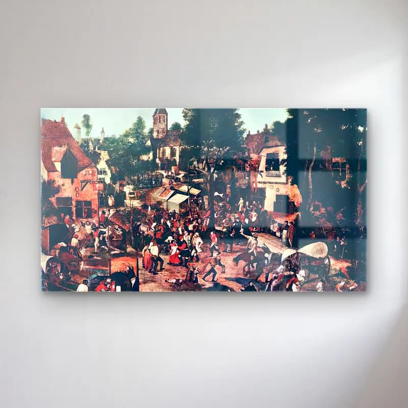 Pieter Brueghel the Younger – Village Feast cam tablo — Pieter Brueghel the Younger – Village Feast — vintage kalabalık cadde