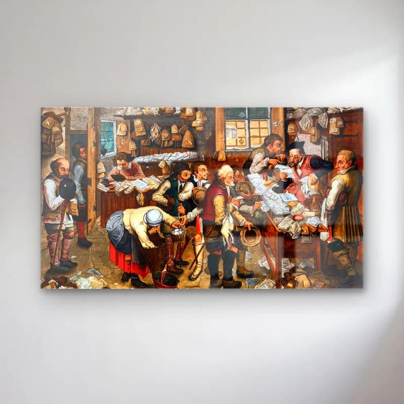 Pieter Brueghel the Younger – Village Lawyer s Office cam tablo — Pieter Brueghel the Younger – Village Lawyer s Office — vintage çiçek pazarı