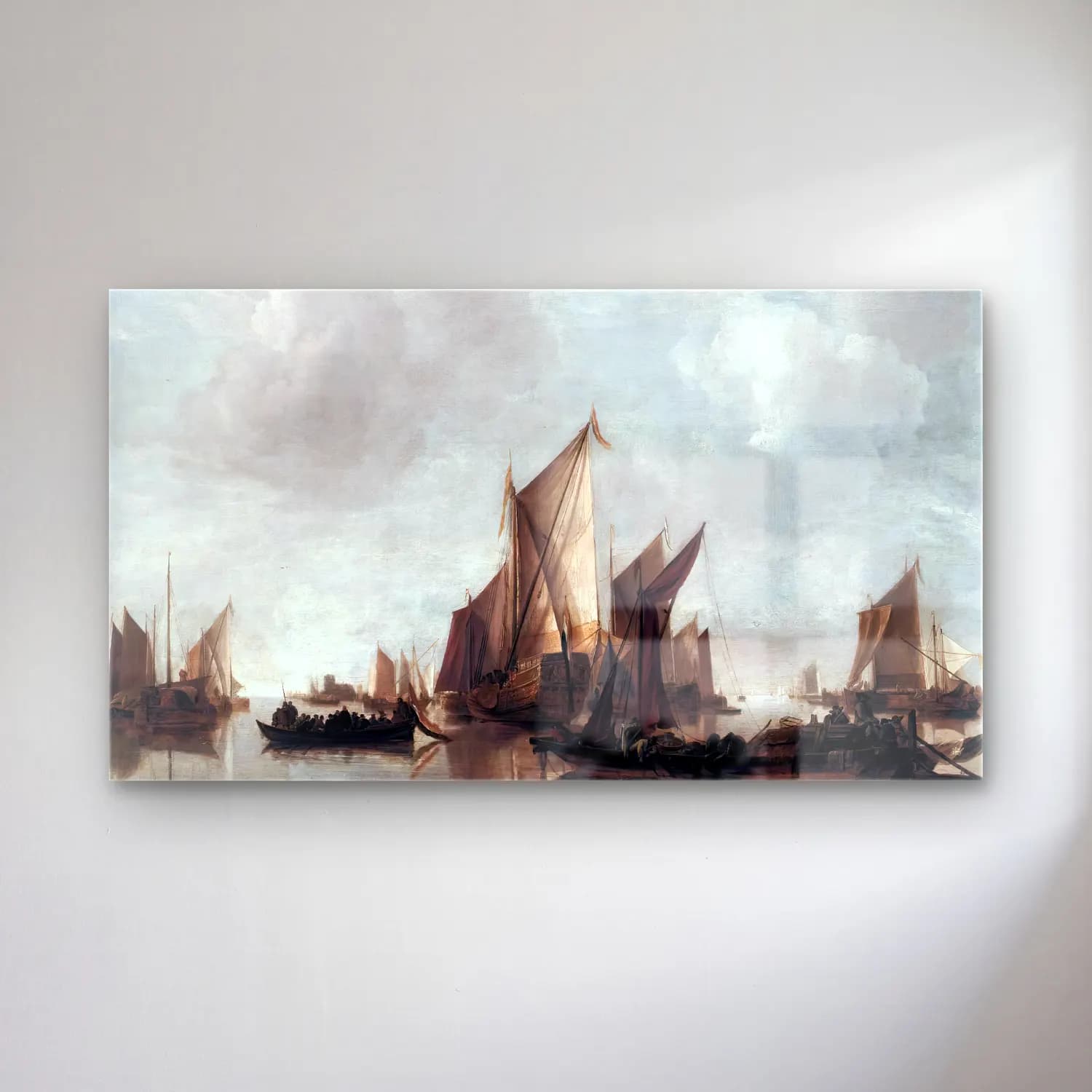Jan van de Cappelle – A State Yacht and Other Craft in Calm Water cam tablo — Jan van de Cappelle – A State Yacht and Other Craft in Calm Water — yağlı boya liman ve tekneler