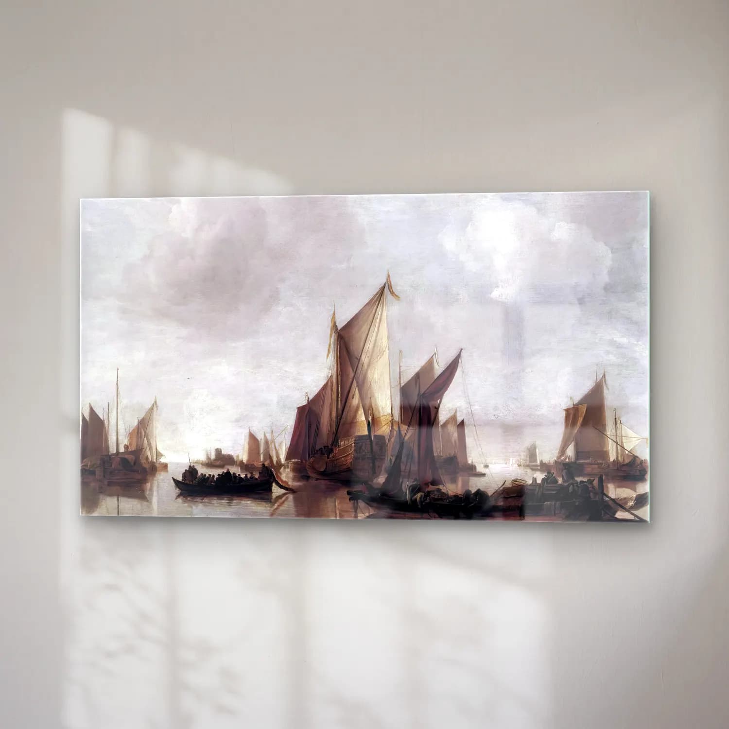 Jan van de Cappelle – A State Yacht and Other Craft in Calm Water cam tablo — sağ açıdan görünüm