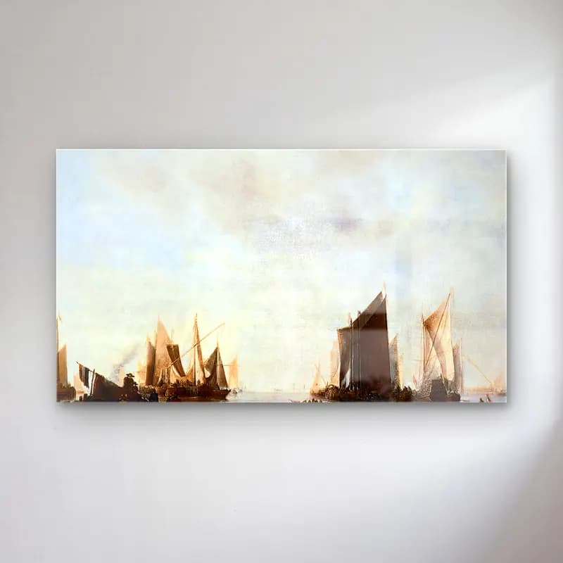 Jan van de Cappelle – Seascape with Sailing Boats cam tablo — Jan van de Cappelle – Seascape with Sailing Boats — yağlı boya yelkenliler