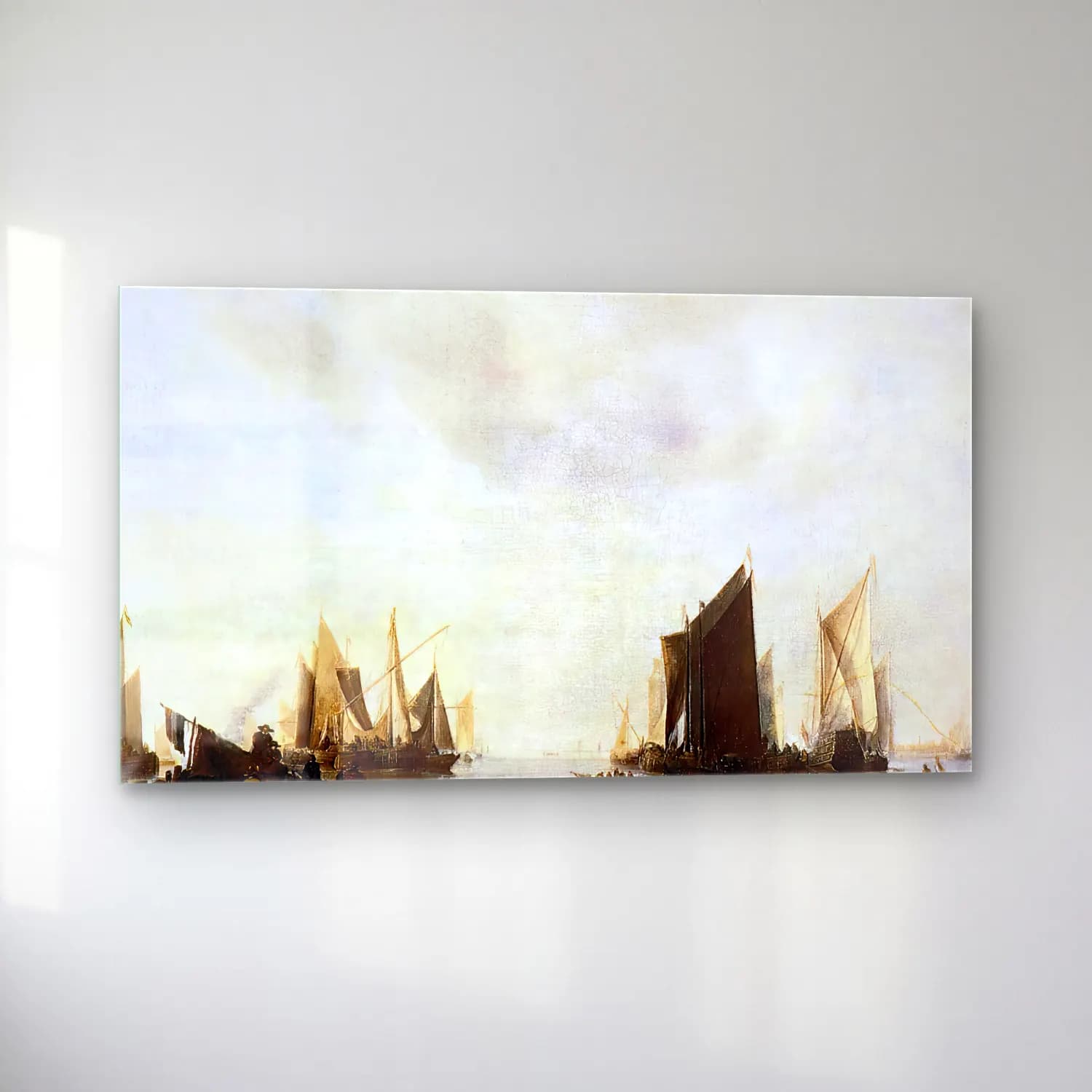 Jan van de Cappelle – Seascape with Sailing Boats cam tablo — sol açıdan görünüm