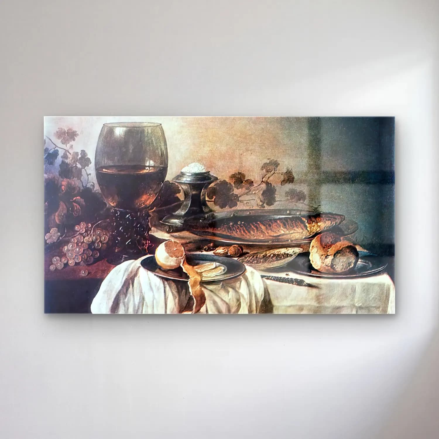 Pieter Claesz – Breakfast-piece cam tablo — Pieter Claesz – Breakfast-piece — vintage ekmek ve pastalar
