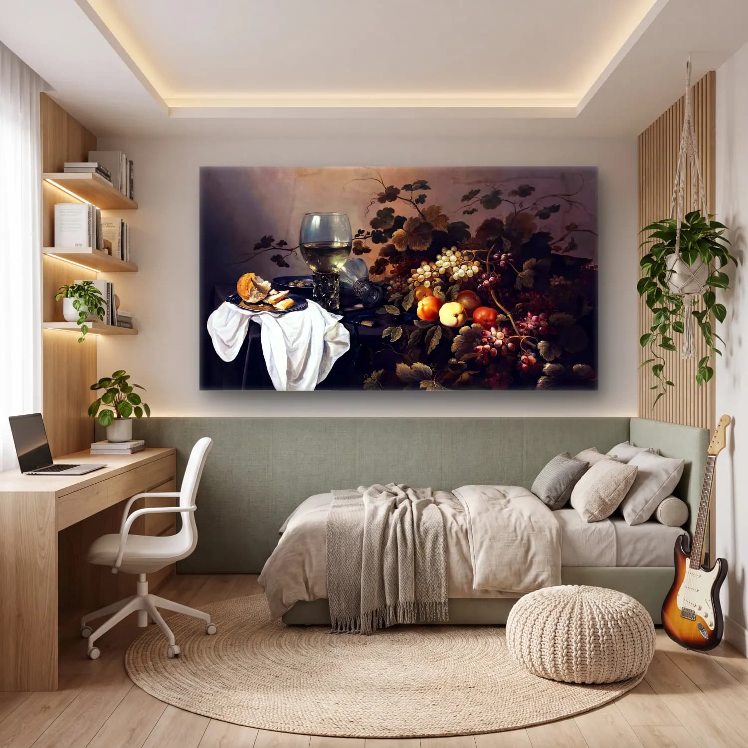 Pieter Claesz – Still-Life with Fruit and Roemer cam tablo — genç odasında