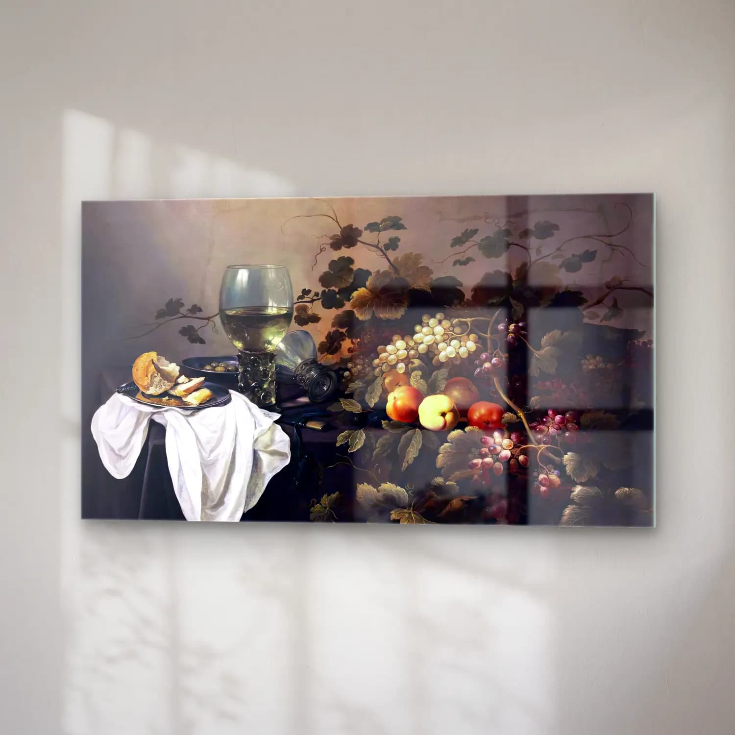 Pieter Claesz – Still-Life with Fruit and Roemer cam tablo — sağ açıdan görünüm