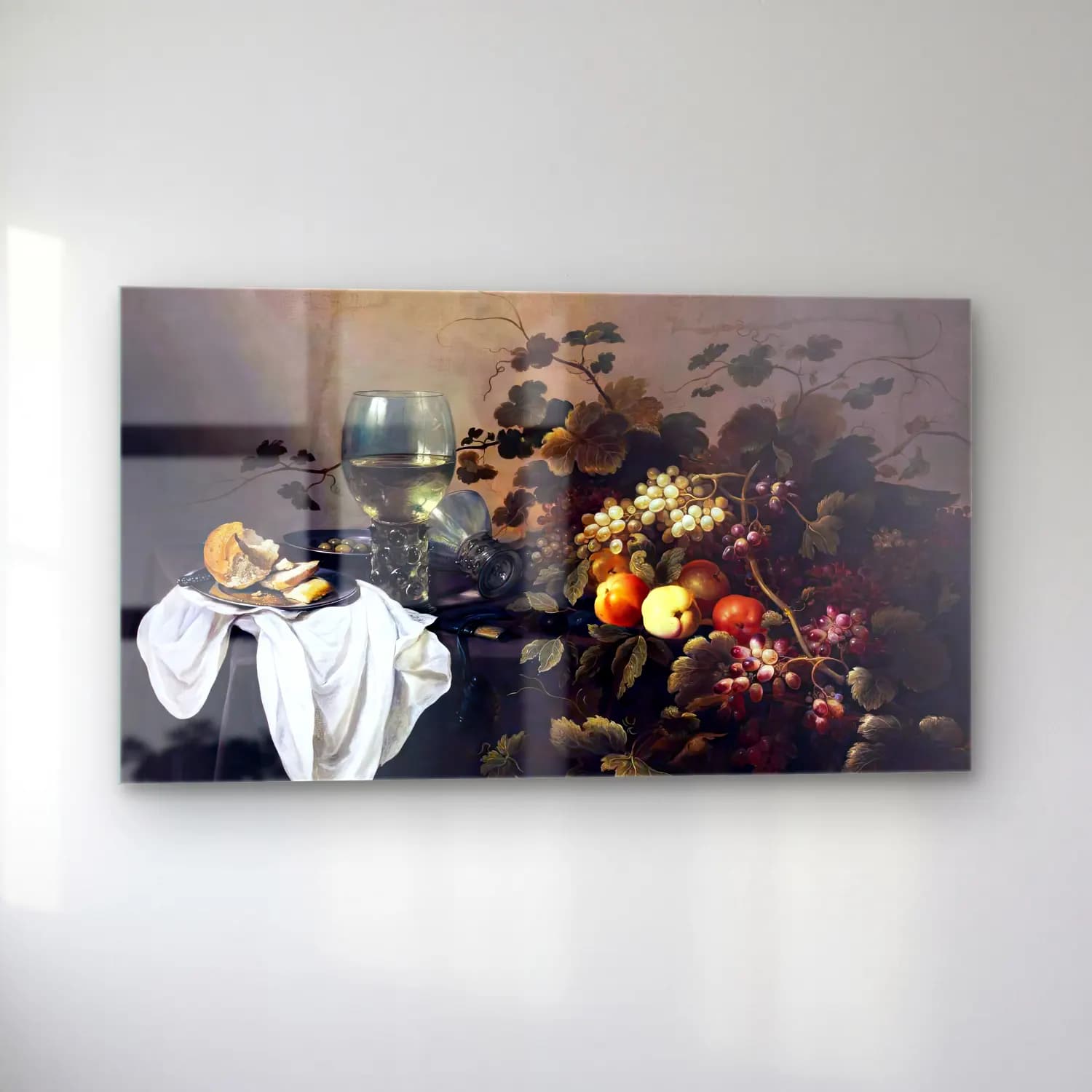 Pieter Claesz – Still-Life with Fruit and Roemer cam tablo — sol açıdan görünüm