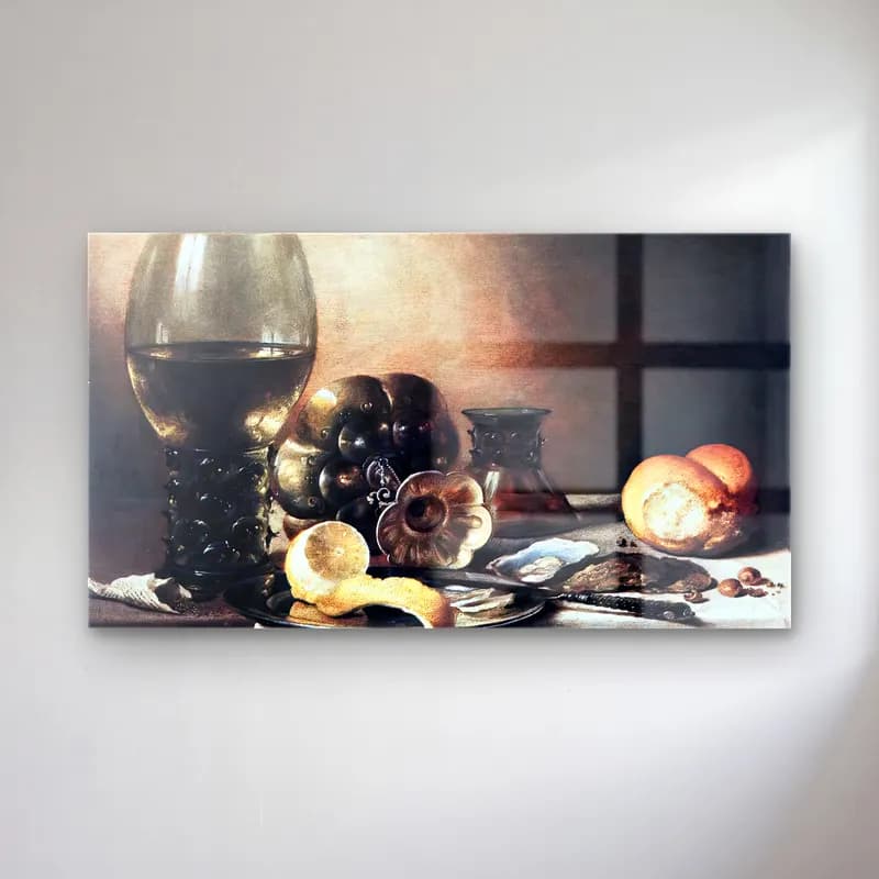 Pieter Claesz – Still-Life with Oysters cam tablo — Pieter Claesz – Still-Life with Oysters — yağlı boya meyveli natürmort