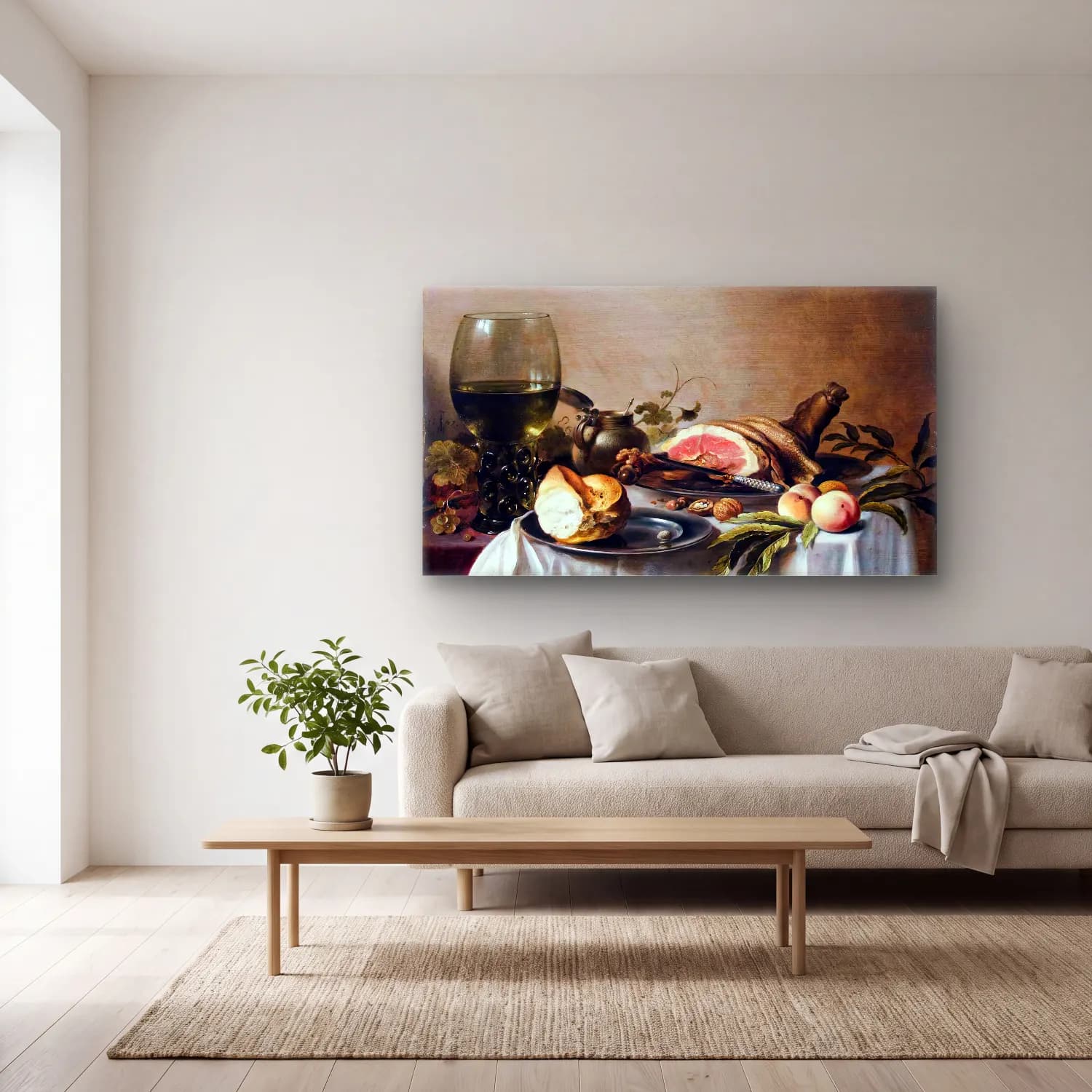 Pieter Claesz – Still-Life cam tablo — açık renk salonda