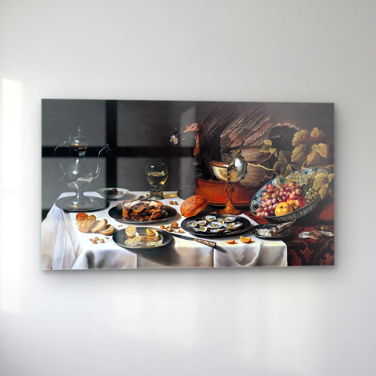 Pieter Claesz – Still-life with Turkey-Pie cam tablo — sol açıdan görünüm