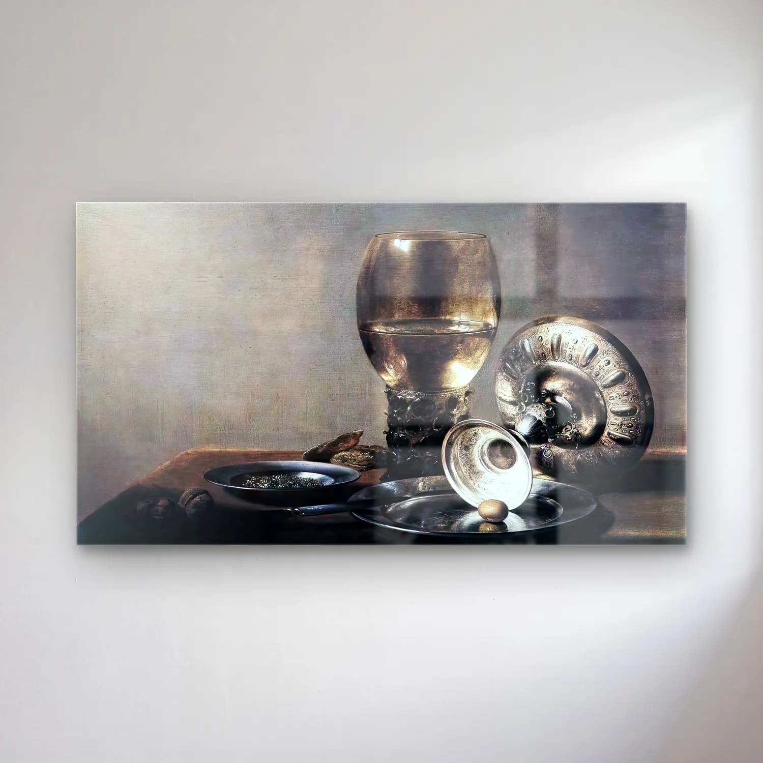Pieter Claesz – Still-life with Wine Glass and Silver Bowl cam tablo — Pieter Claesz – Still-life with Wine Glass and Silver Bowl — yağlı boya kadeh şarap