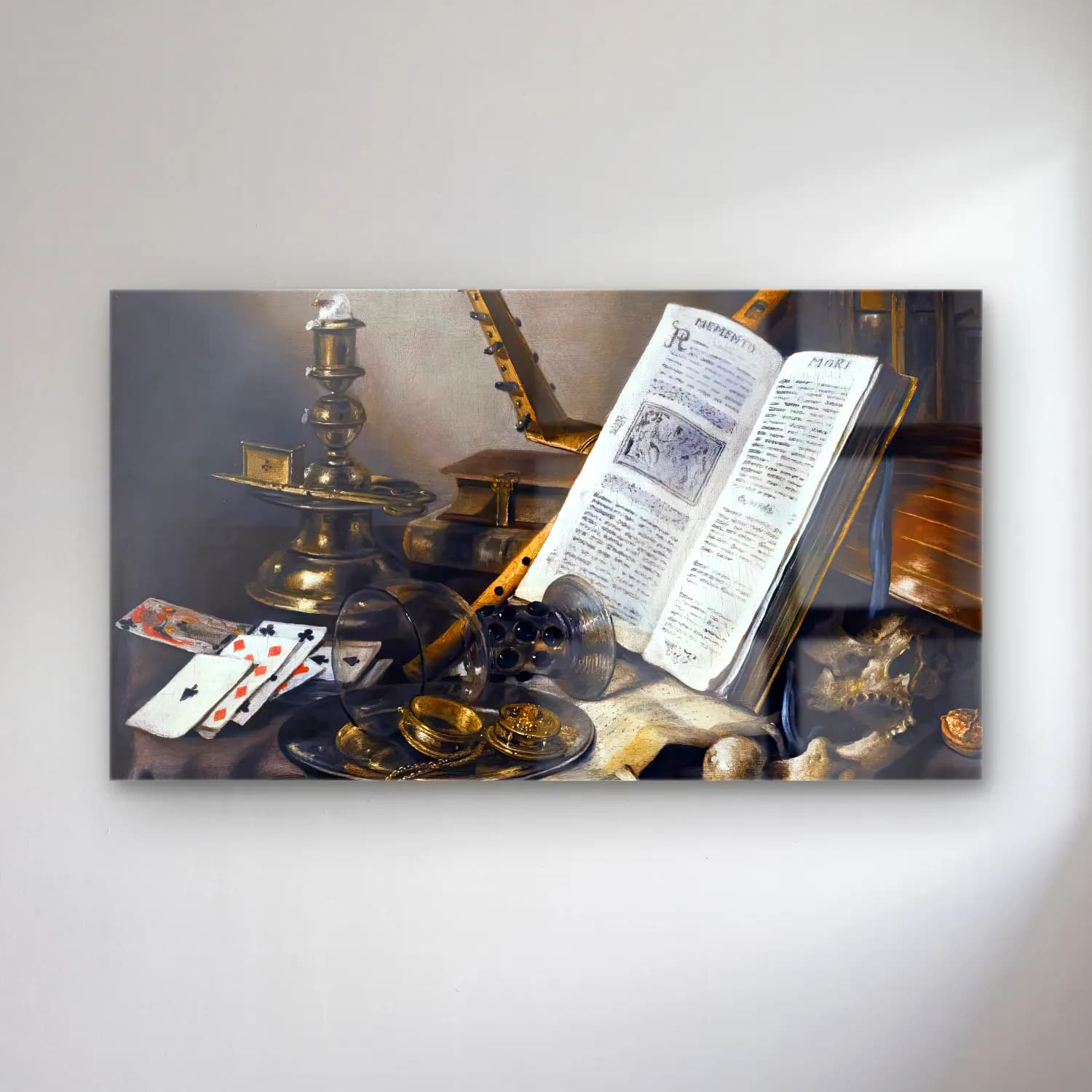 Pieter Claesz – Vanitas Still-Life cam tablo — Pieter Claesz – Vanitas Still-Life — yağlı boya kitaplar
