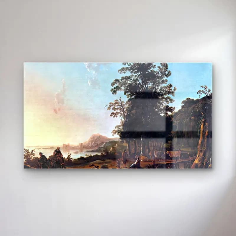Aelbert Cuyp – Landscape with the Flight into Egypt cam tablo — Aelbert Cuyp – Landscape with the Flight into Egypt — yağlı boya i̇talyan sahili