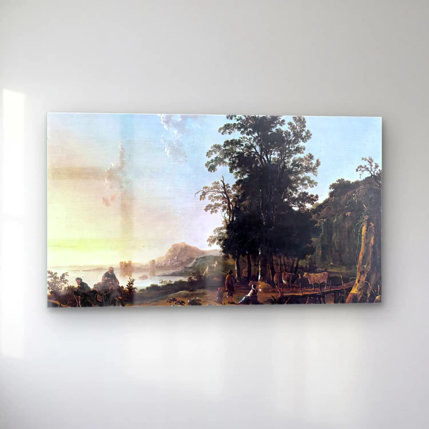 Aelbert Cuyp – Landscape with the Flight into Egypt cam tablo — sol açıdan görünüm