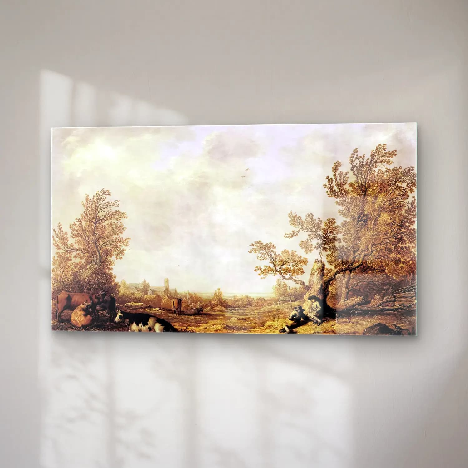 Aelbert Cuyp – Meadow with Cows and Herdsmen cam tablo — sağ açıdan görünüm