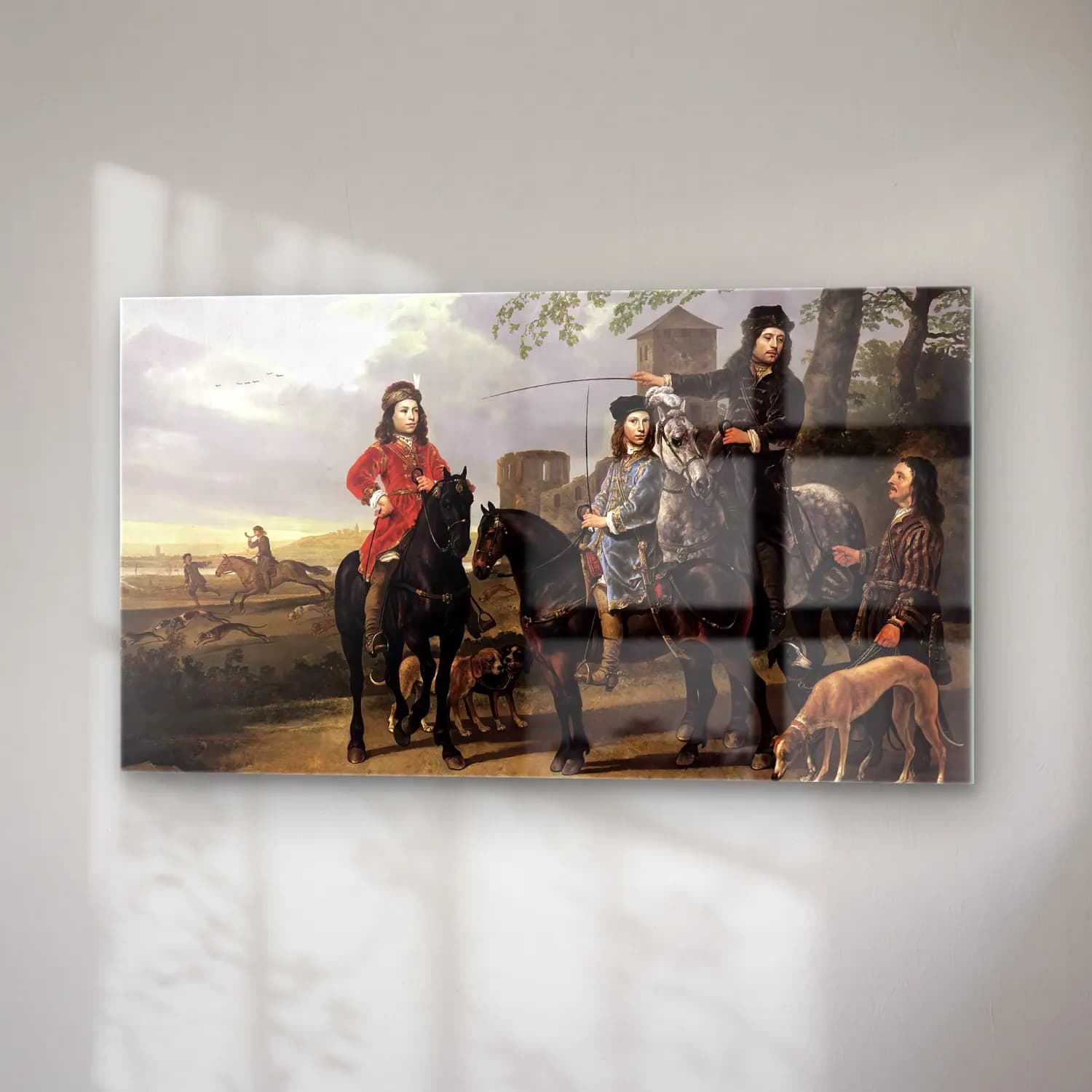 Aelbert Cuyp – Starting for the Hunt cam tablo — sağ açıdan görünüm