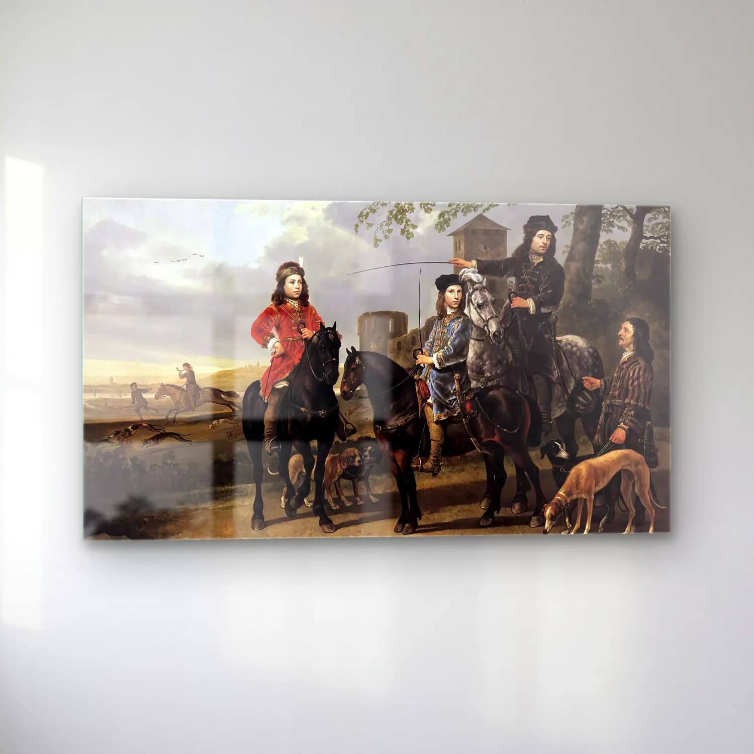 Aelbert Cuyp – Starting for the Hunt cam tablo — sol açıdan görünüm