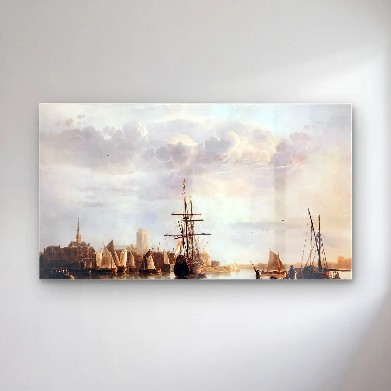 Aelbert Cuyp – View of Dordrecht cam tablo — Aelbert Cuyp – View of Dordrecht — yağlı boya liman ve tekneler