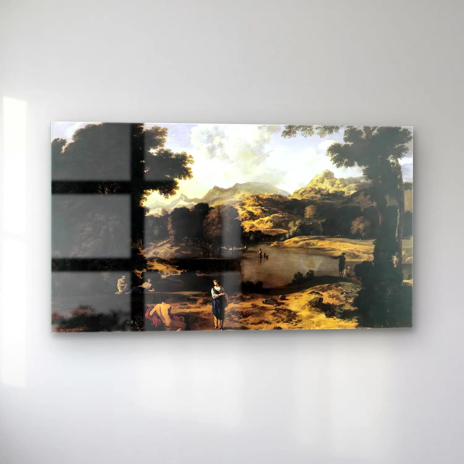 Gaspard Dughet – Heroic Landscape with Figures cam tablo — sol açıdan görünüm