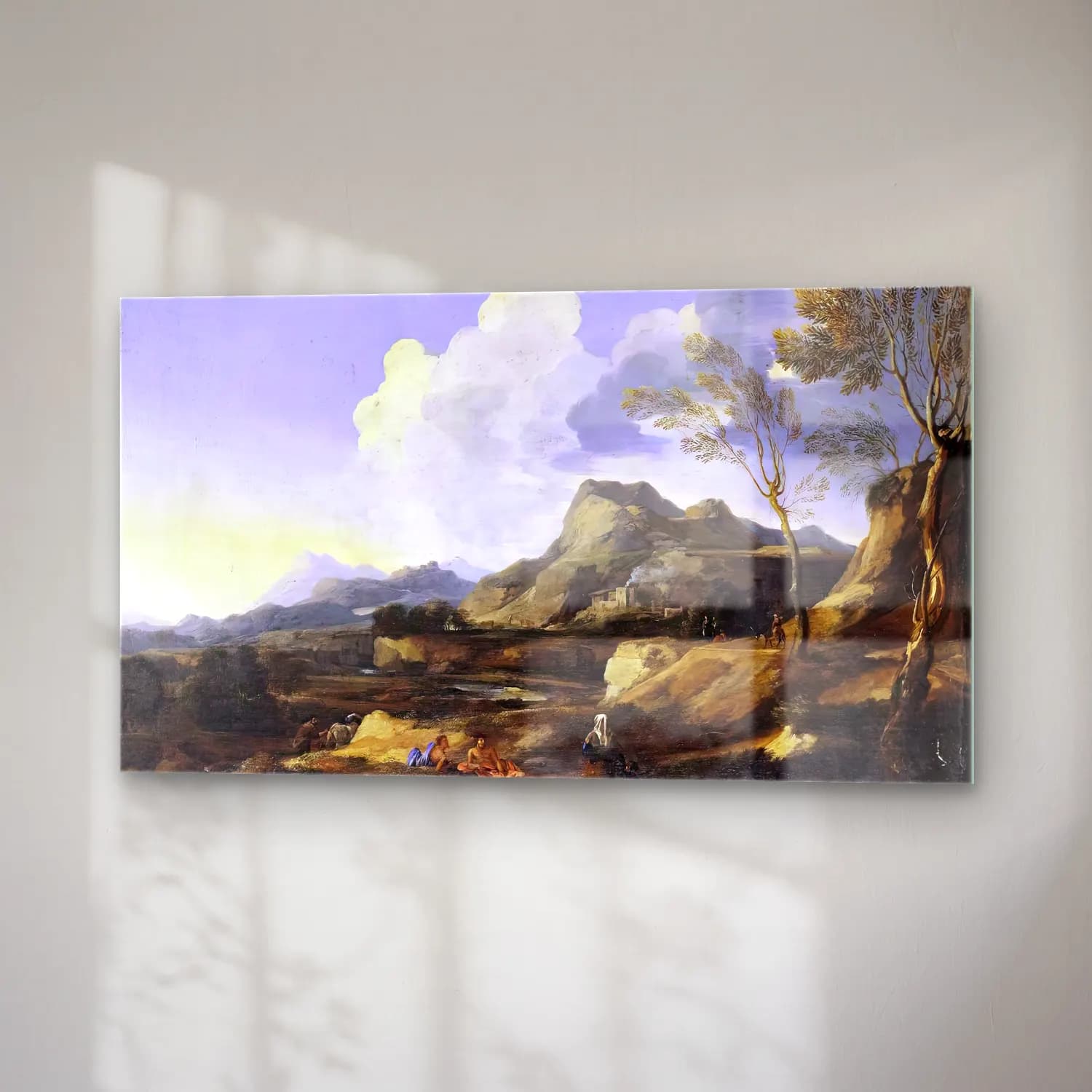 Gaspard Dughet – Italianate Landscape cam tablo — sağ açıdan görünüm