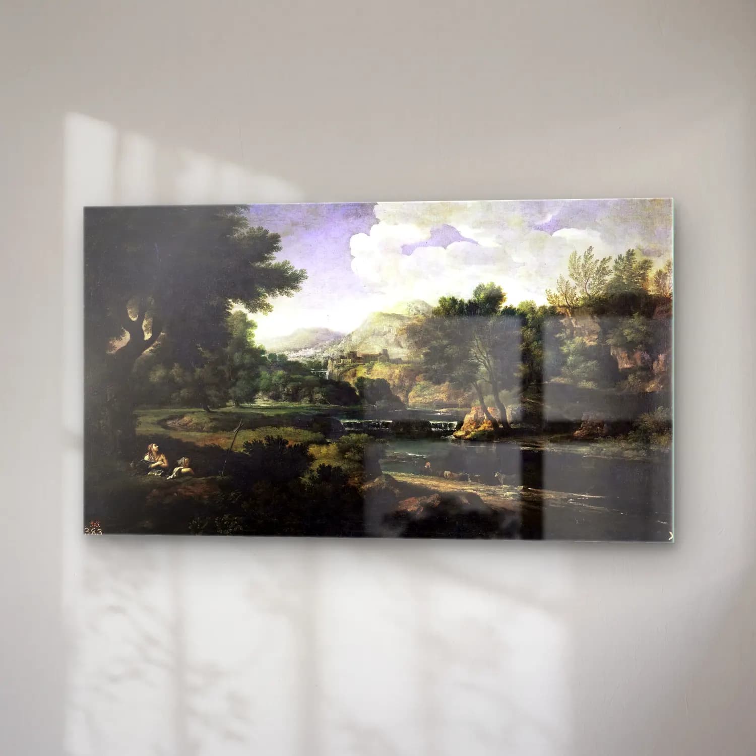 Gaspard Dughet – Landscape with Magdalen Worshipping the Cross cam tablo — sağ açıdan görünüm