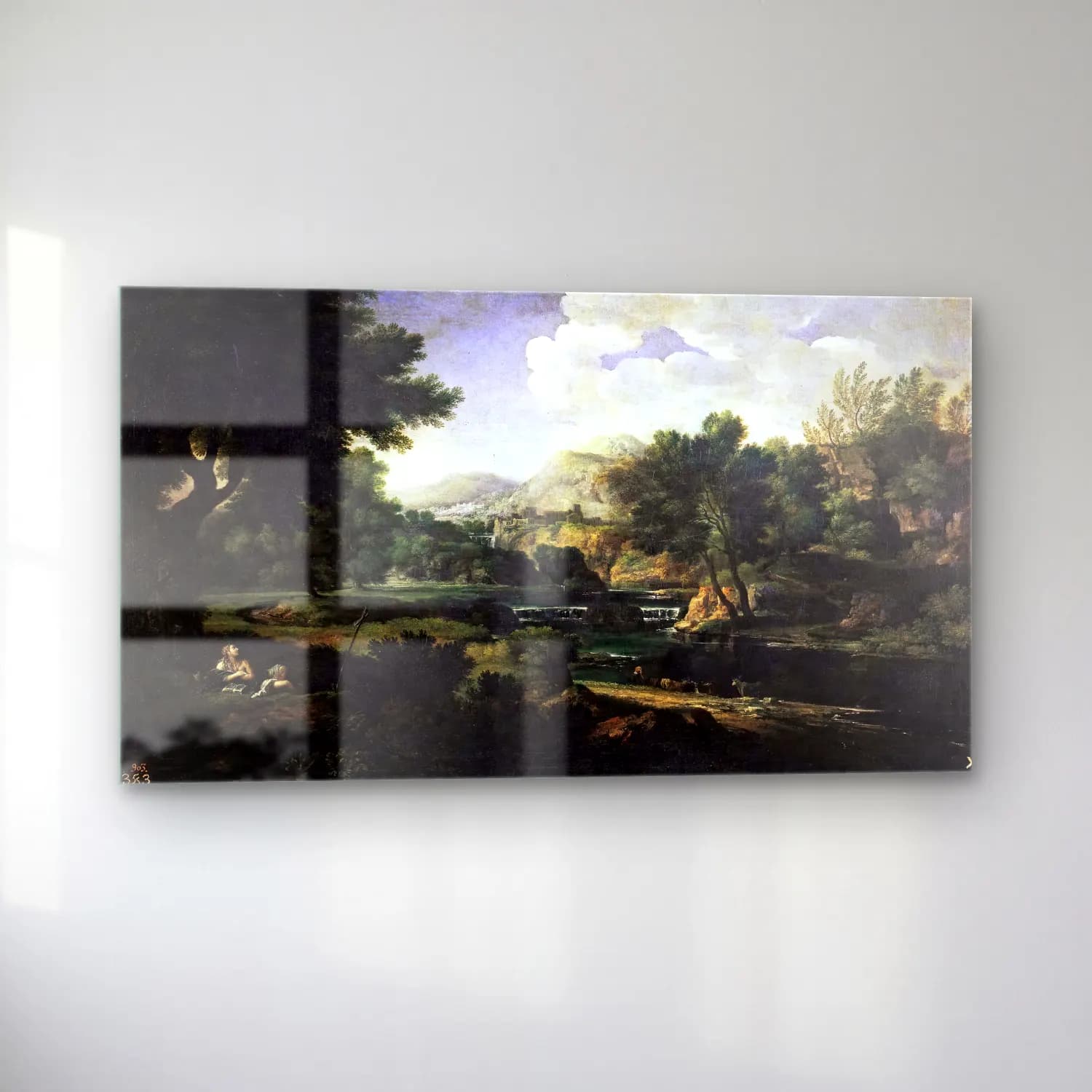 Gaspard Dughet – Landscape with Magdalen Worshipping the Cross cam tablo — sol açıdan görünüm