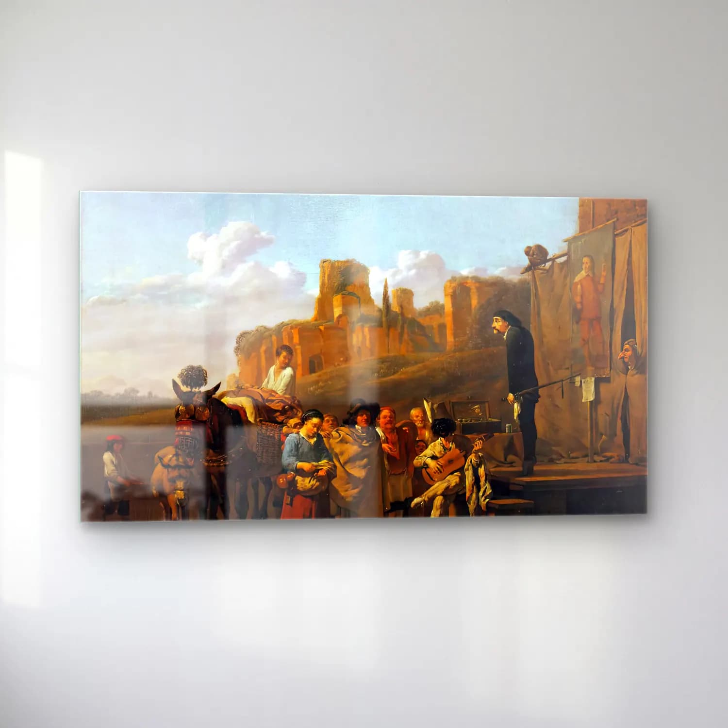Karel Dujardin – A Party of Charlatans in an Italian Landscape cam tablo — sol açıdan görünüm