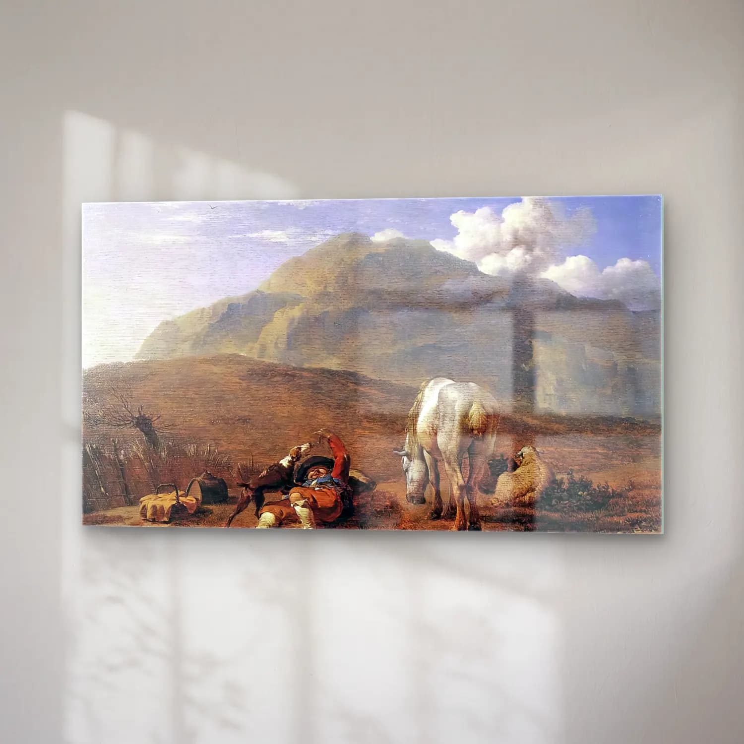 Karel Dujardin – Italian Landscape with a Young Shepherd cam tablo — sağ açıdan görünüm