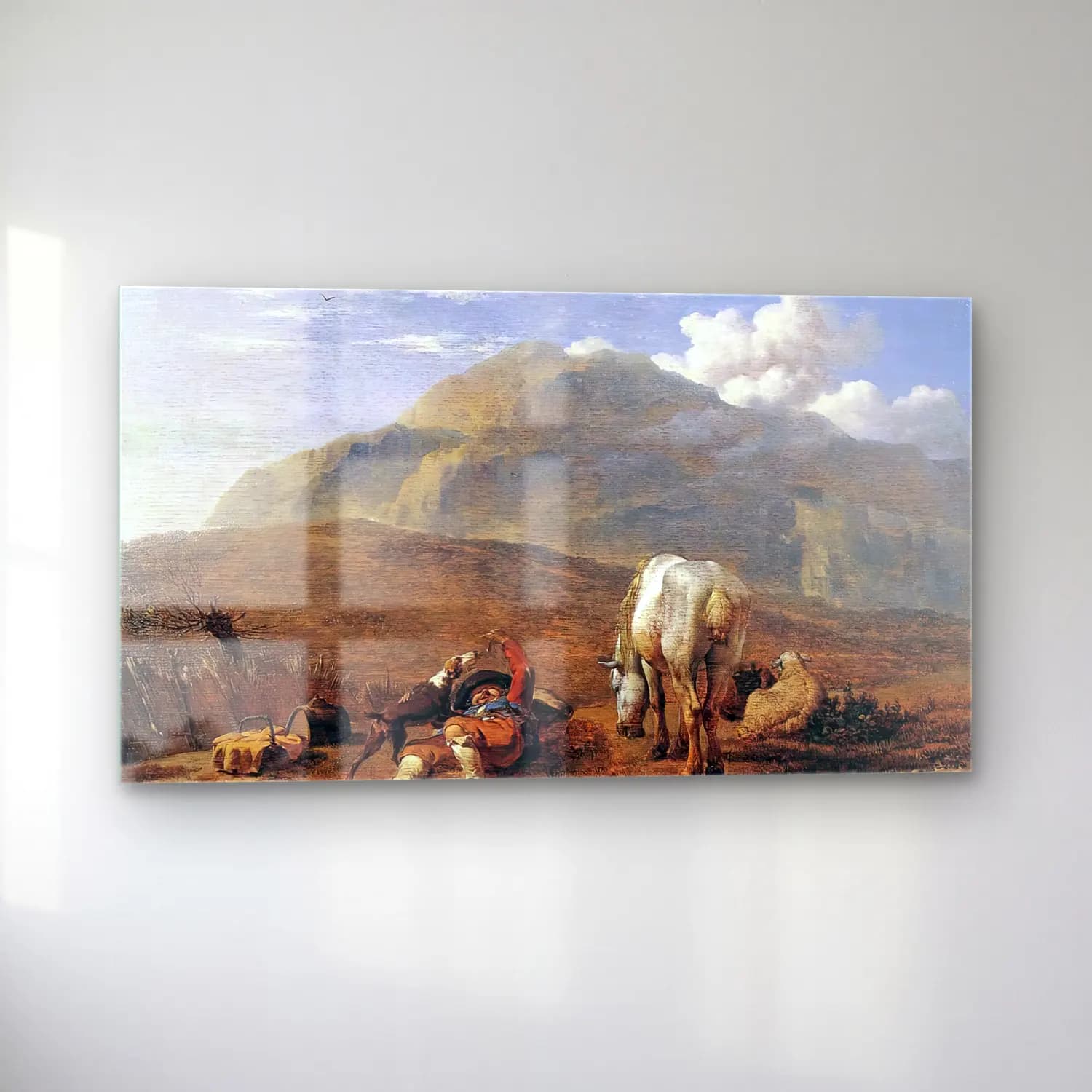 Karel Dujardin – Italian Landscape with a Young Shepherd cam tablo — sol açıdan görünüm