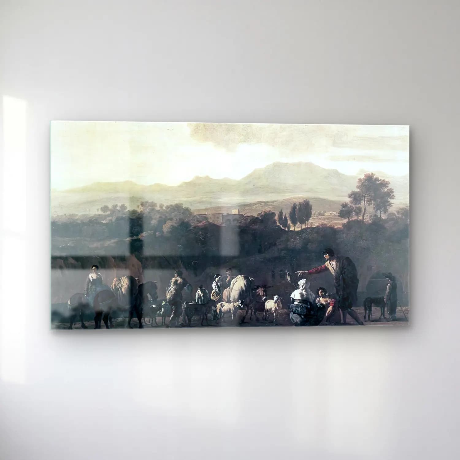 Karel Dujardin – Landscape in the Roman Campagna cam tablo — sol açıdan görünüm