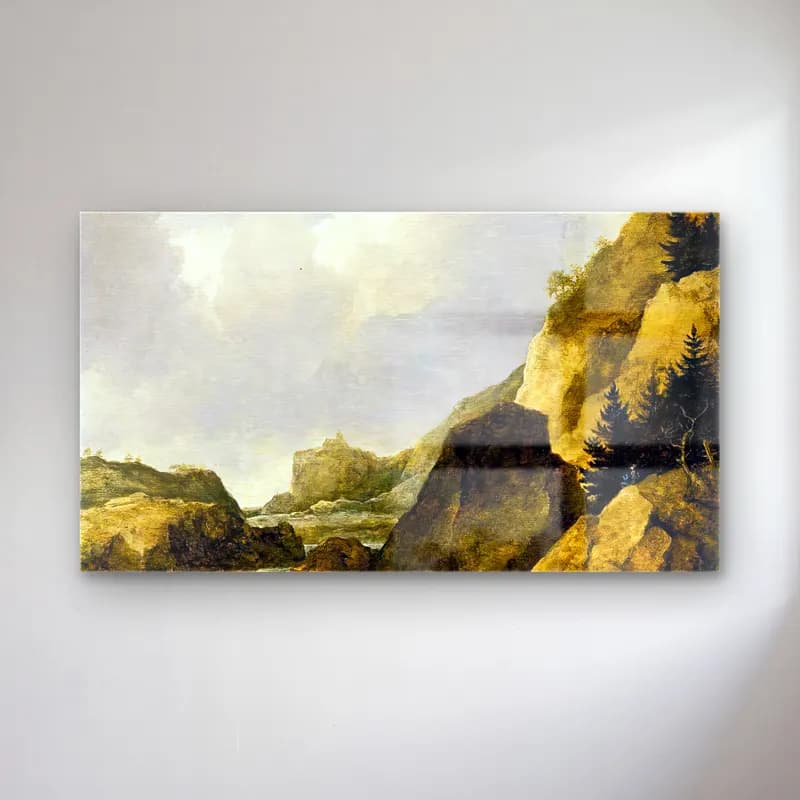 Allaert van Everdingen – Scandinavian Rocky River Landscape cam tablo — Allaert van Everdingen – Scandinavian Rocky River Landscape — yağlı boya i̇talyan sahili