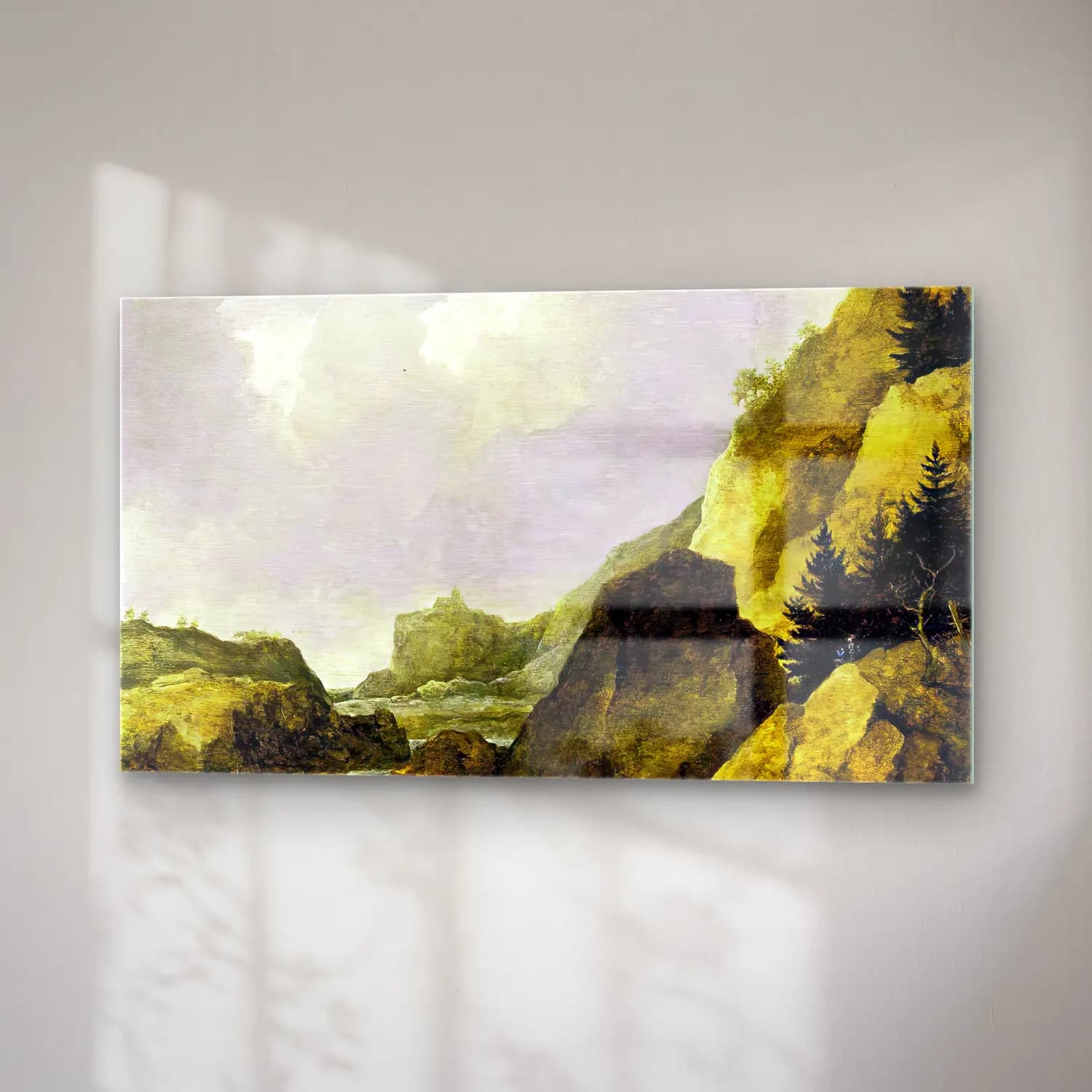 Allaert van Everdingen – Scandinavian Rocky River Landscape cam tablo — sağ açıdan görünüm
