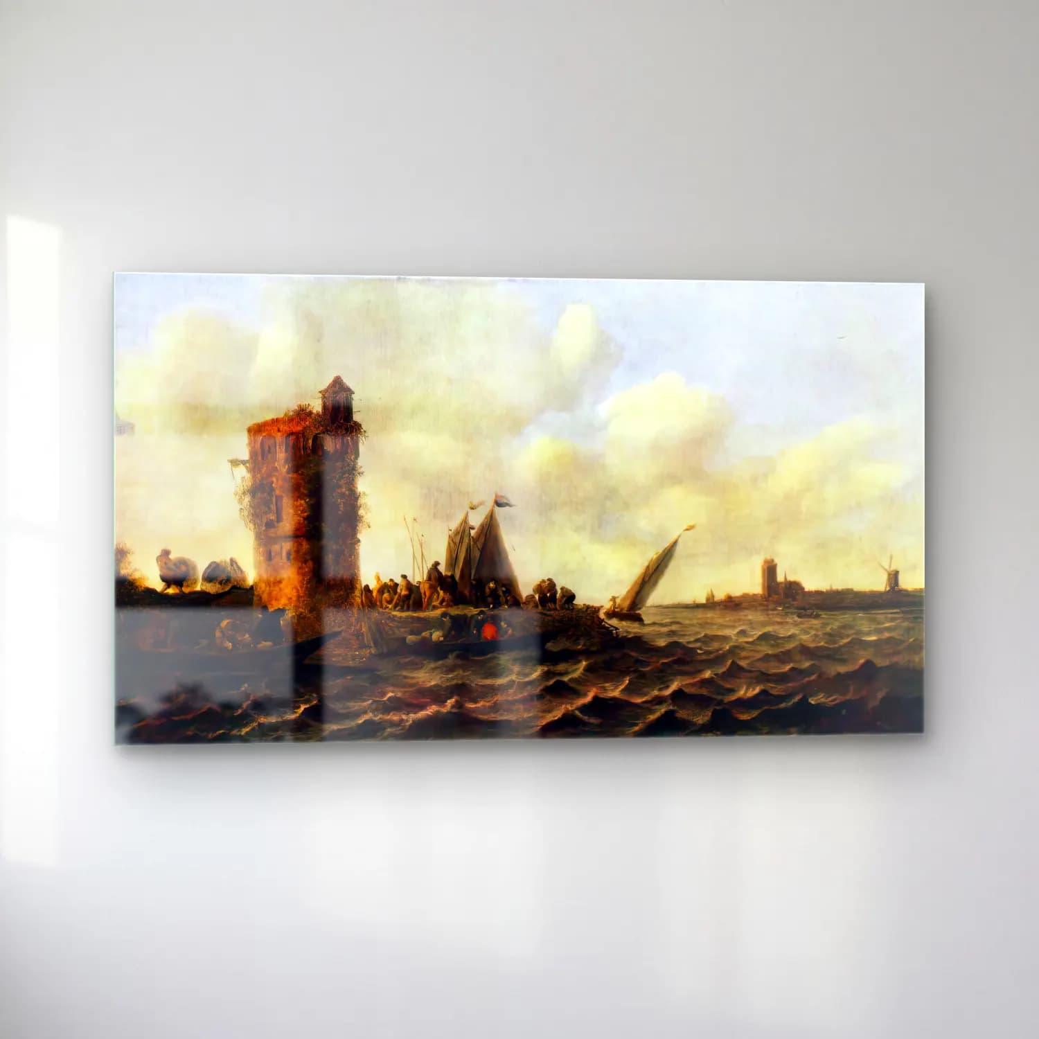 Jan van Goyen – A View on the Maas near Dordrecht cam tablo — sol açıdan görünüm