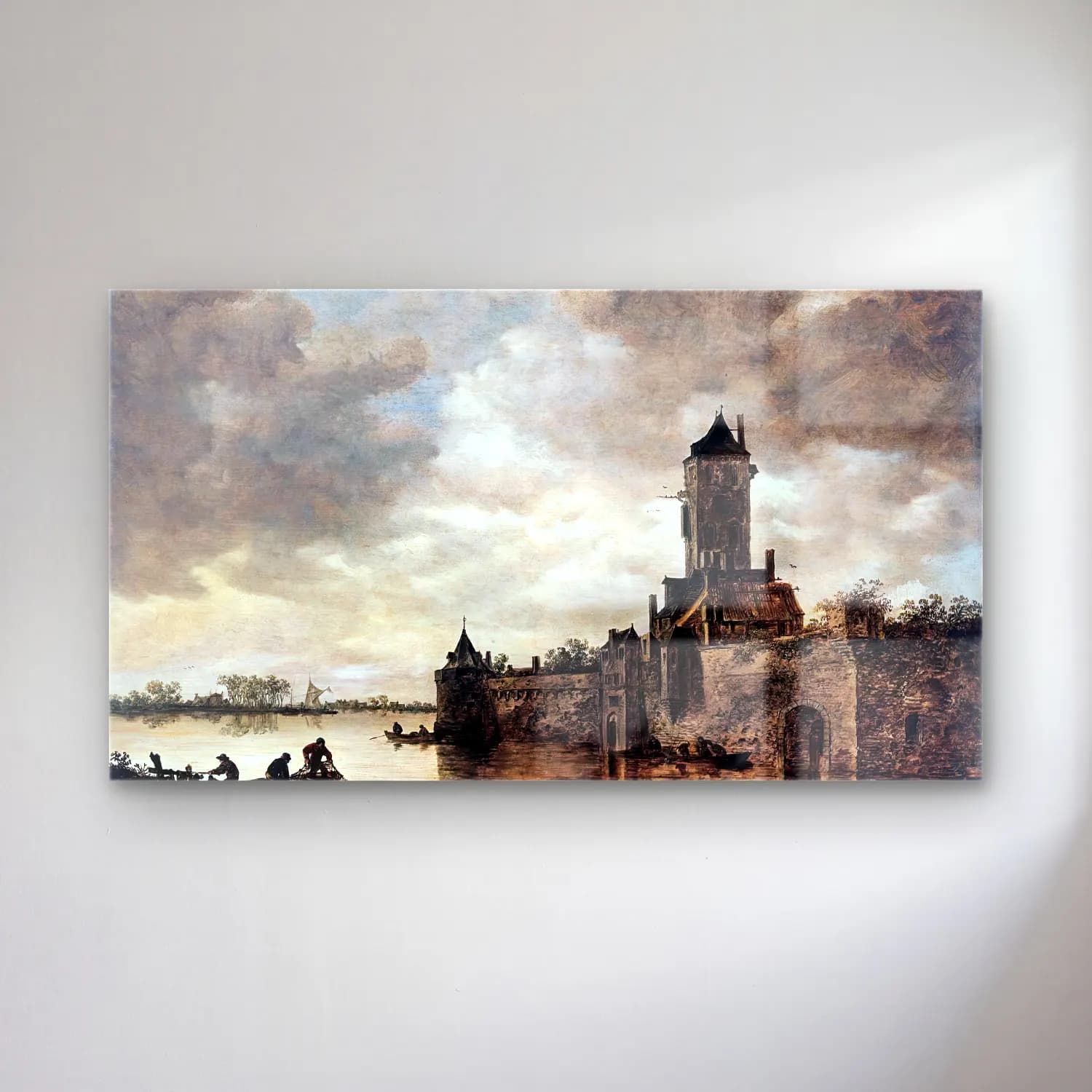 Jan van Goyen – Castle by a River cam tablo — Jan van Goyen – Castle by a River — suluboya şato