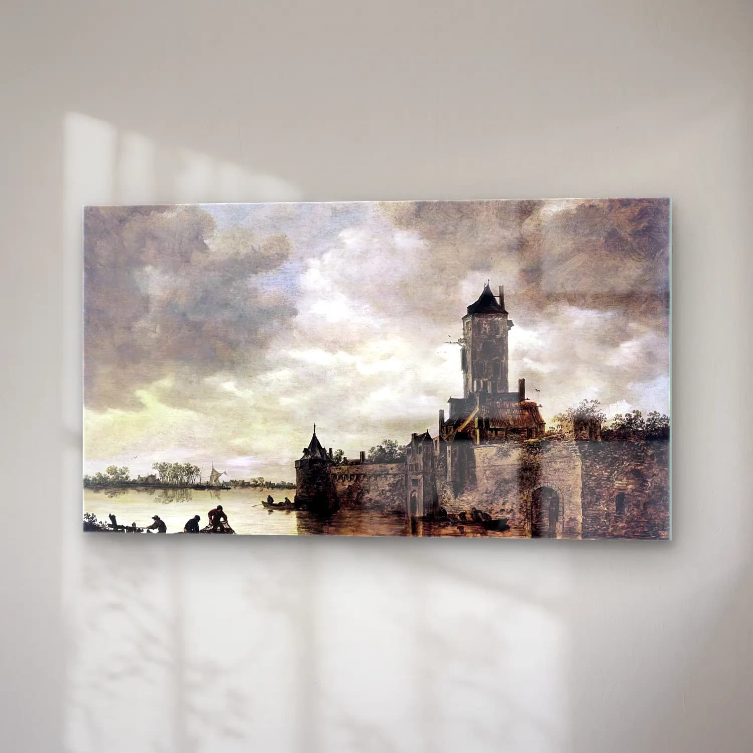 Jan van Goyen – Castle by a River cam tablo — sağ açıdan görünüm