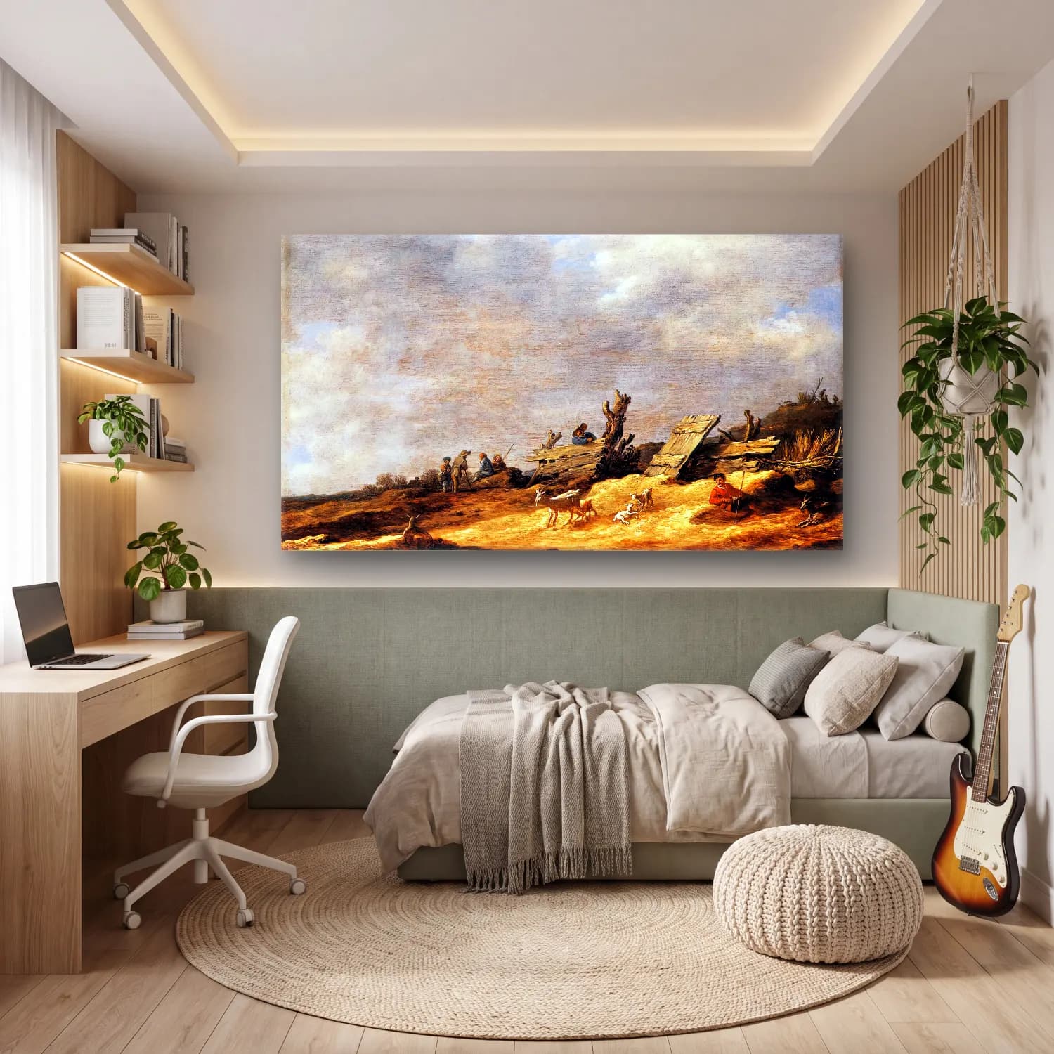 Jan van Goyen – Dune Landscape cam tablo — genç odasında