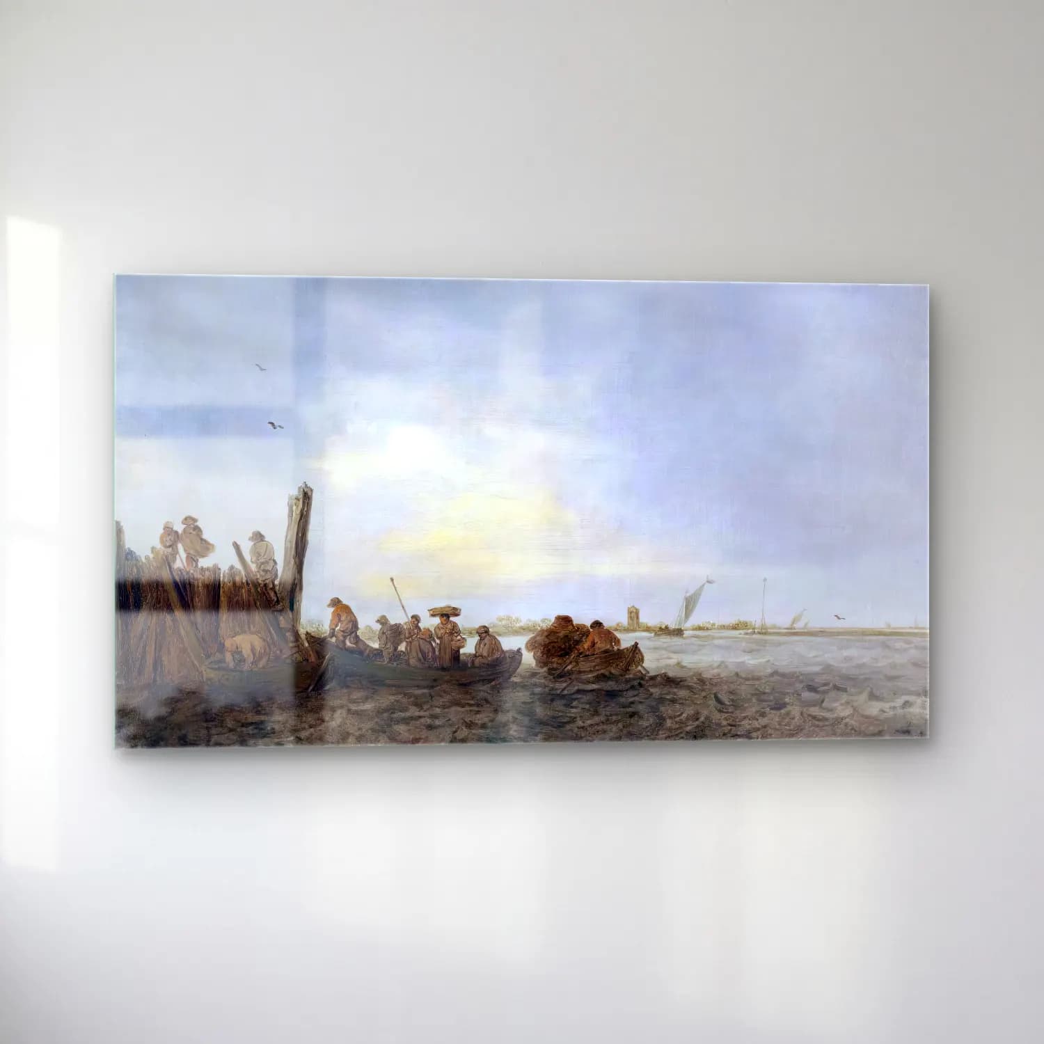 Jan van Goyen – Estuary Landscape cam tablo — sol açıdan görünüm